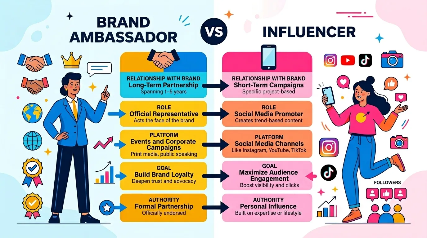 Ambassador vs Influencer