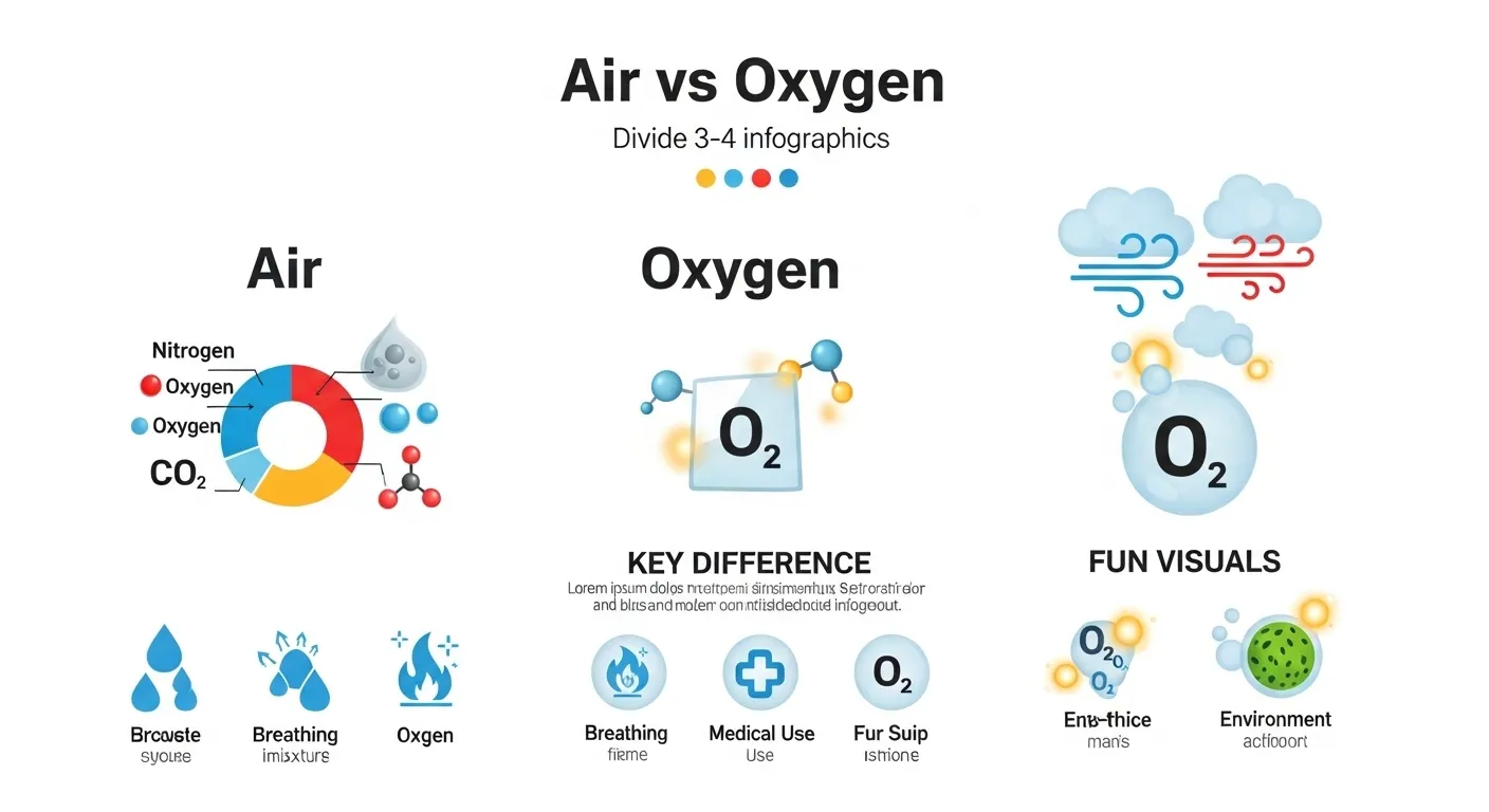 difference between air and oxygen
