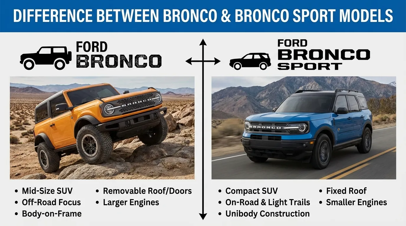 Difference Between Bronco and Bronco Sport Models