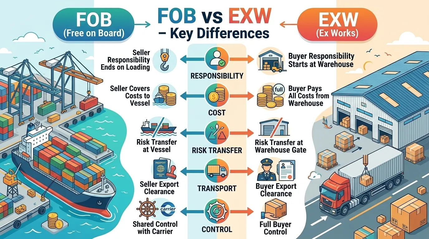 Difference Between FOB and EXW