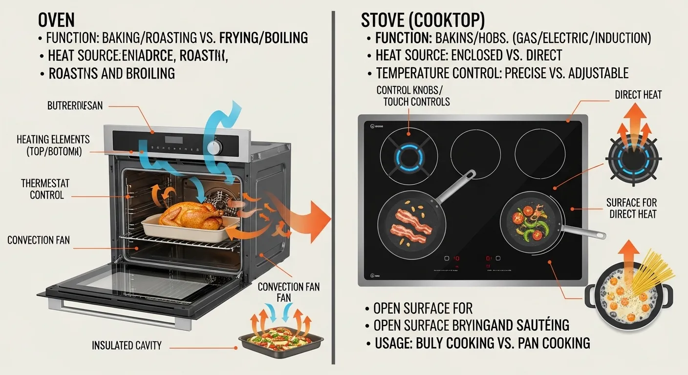 Difference Between Oven and Stove