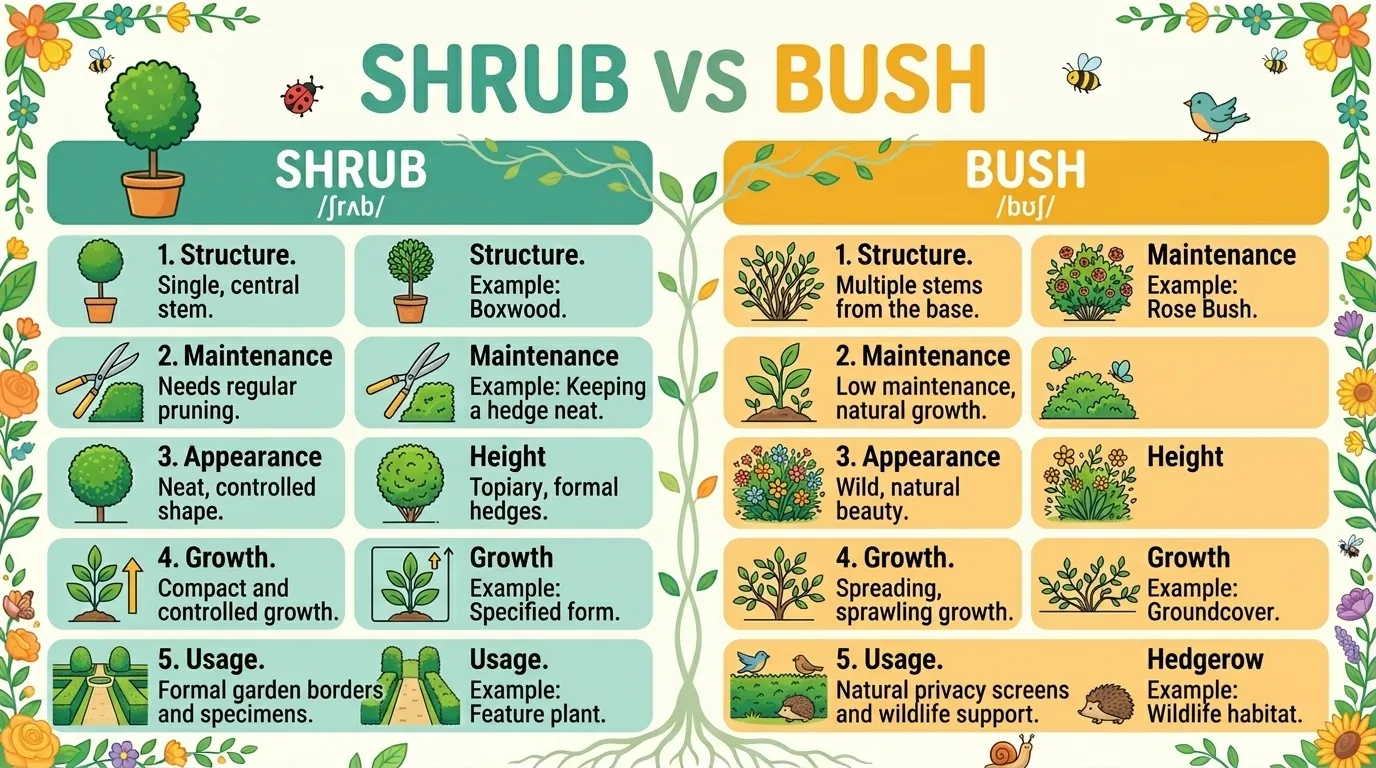 Difference Between Shrub and Bush