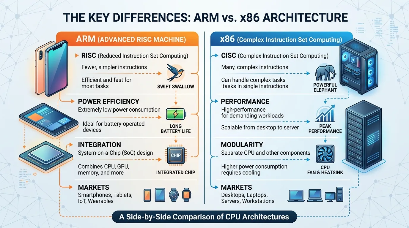 Difference Between ARM and x86
