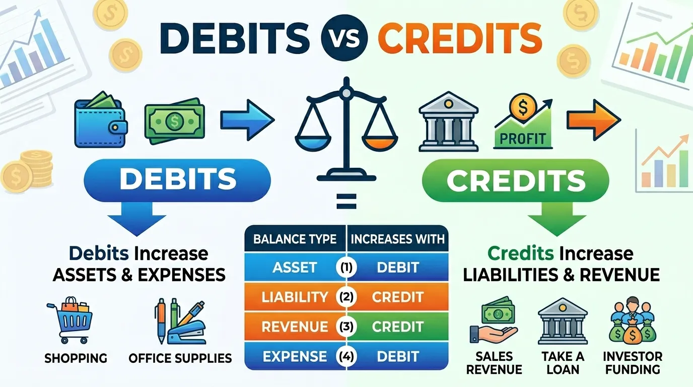 Difference Between Debits and Credits