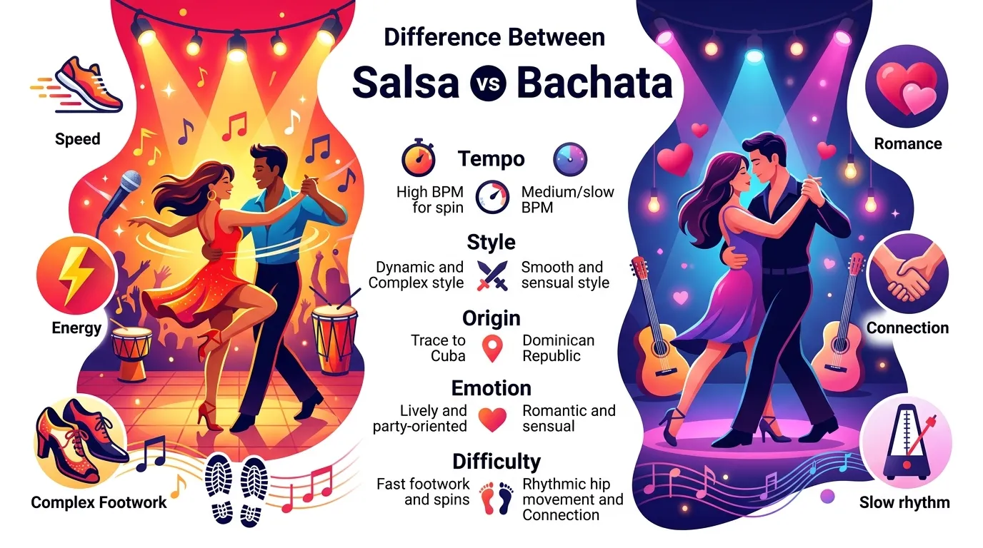 Difference Between Salsa and Bachata