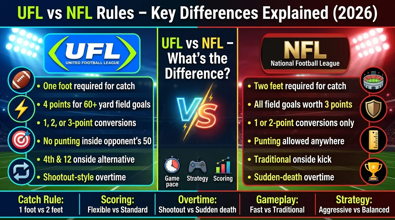 Difference Between UFL and NFL Rules