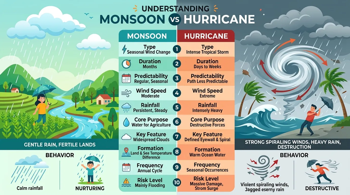 Monsoon vs Hurricane