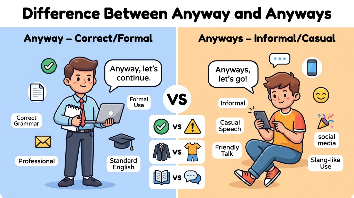 Difference Between Anyway and Anyways