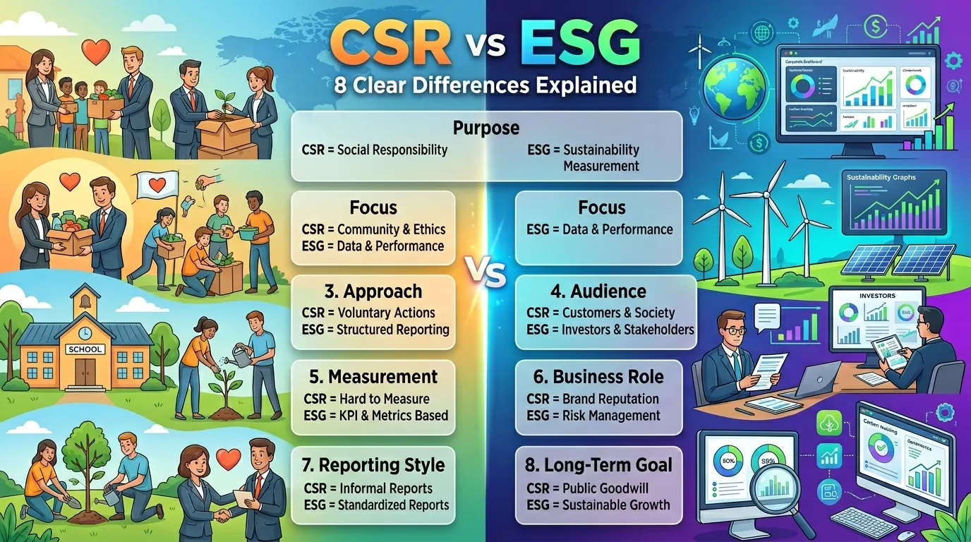 Difference Between CSR and ESG