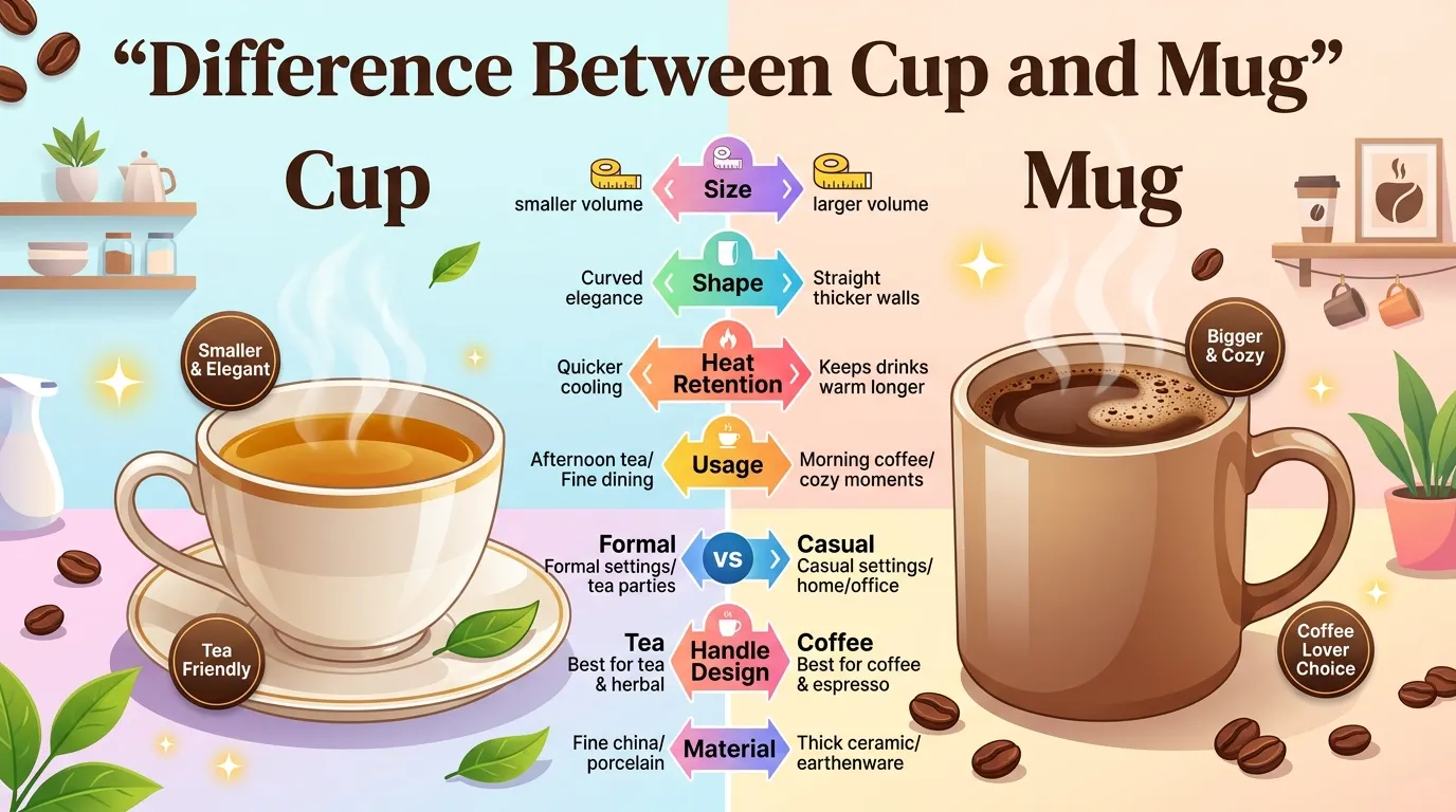 Difference Between Cup and Mug