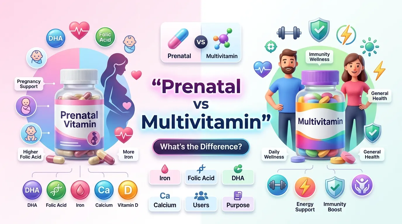 Difference Between Prenatal and Multivitamin