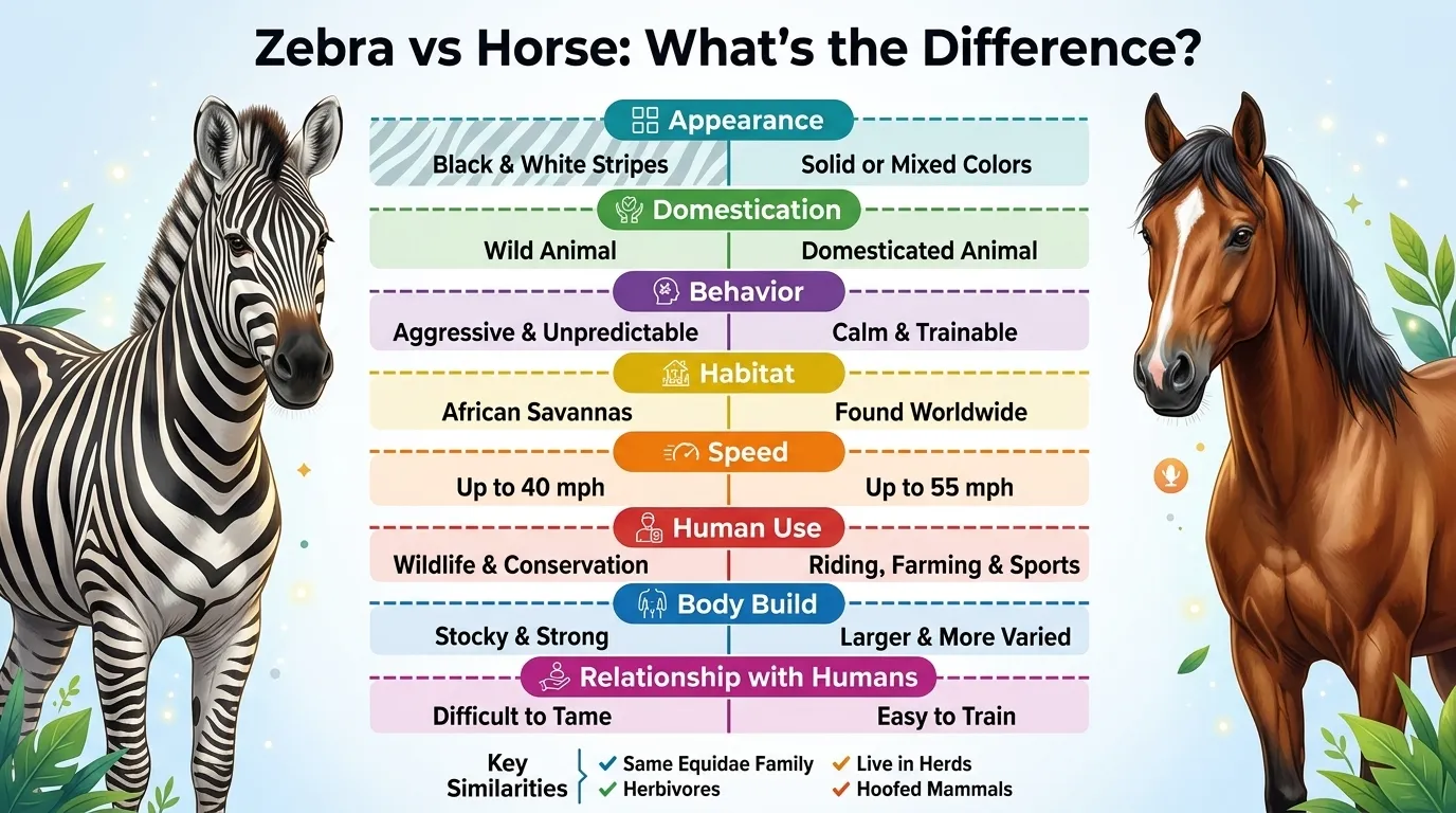 Difference Between Zebra and Horse