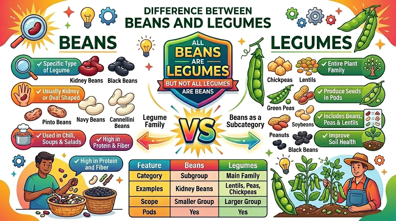 Difference Between Beans and Legumes