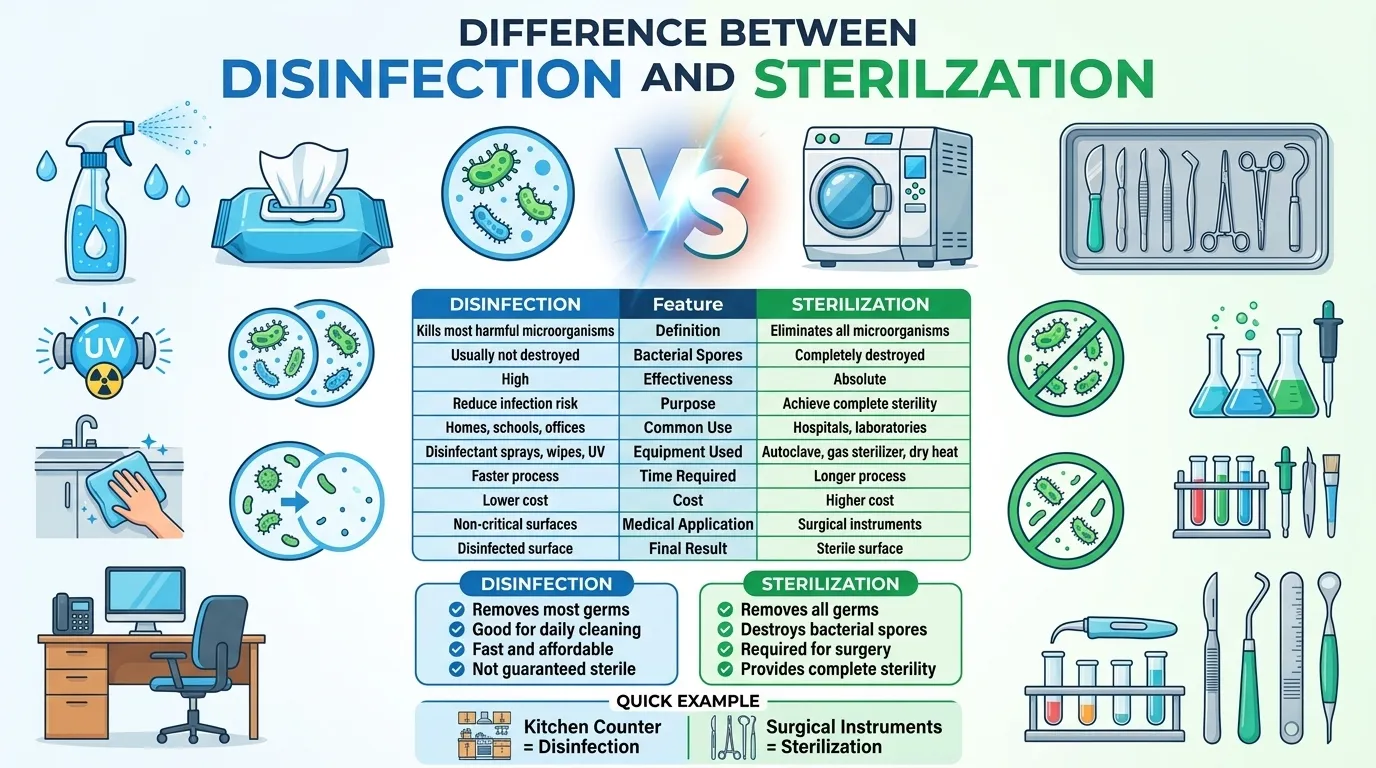 Difference Between Disinfection and Sterilization