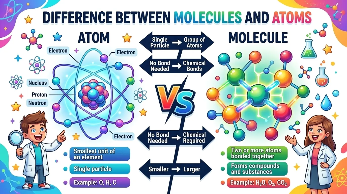 Difference Between Molecules and Atoms