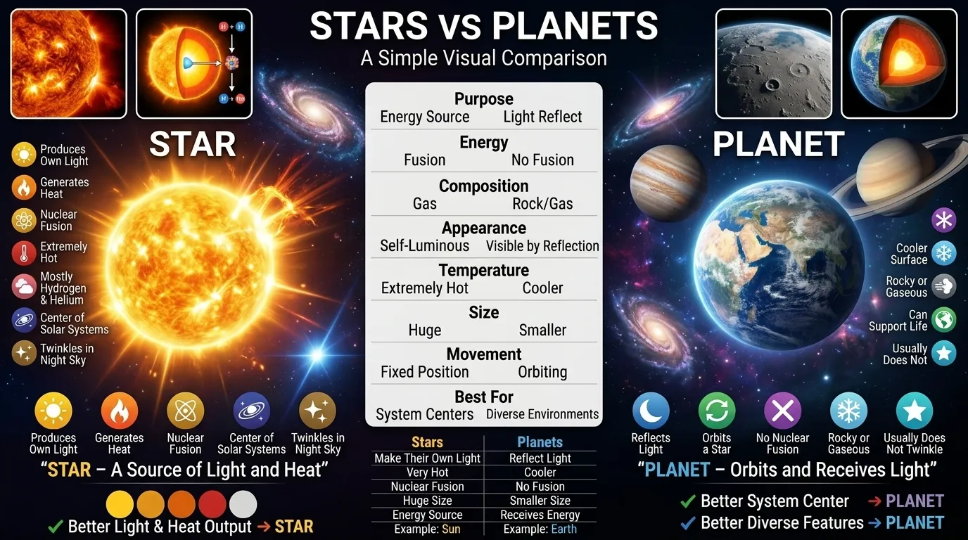Difference Between Stars and Planets
