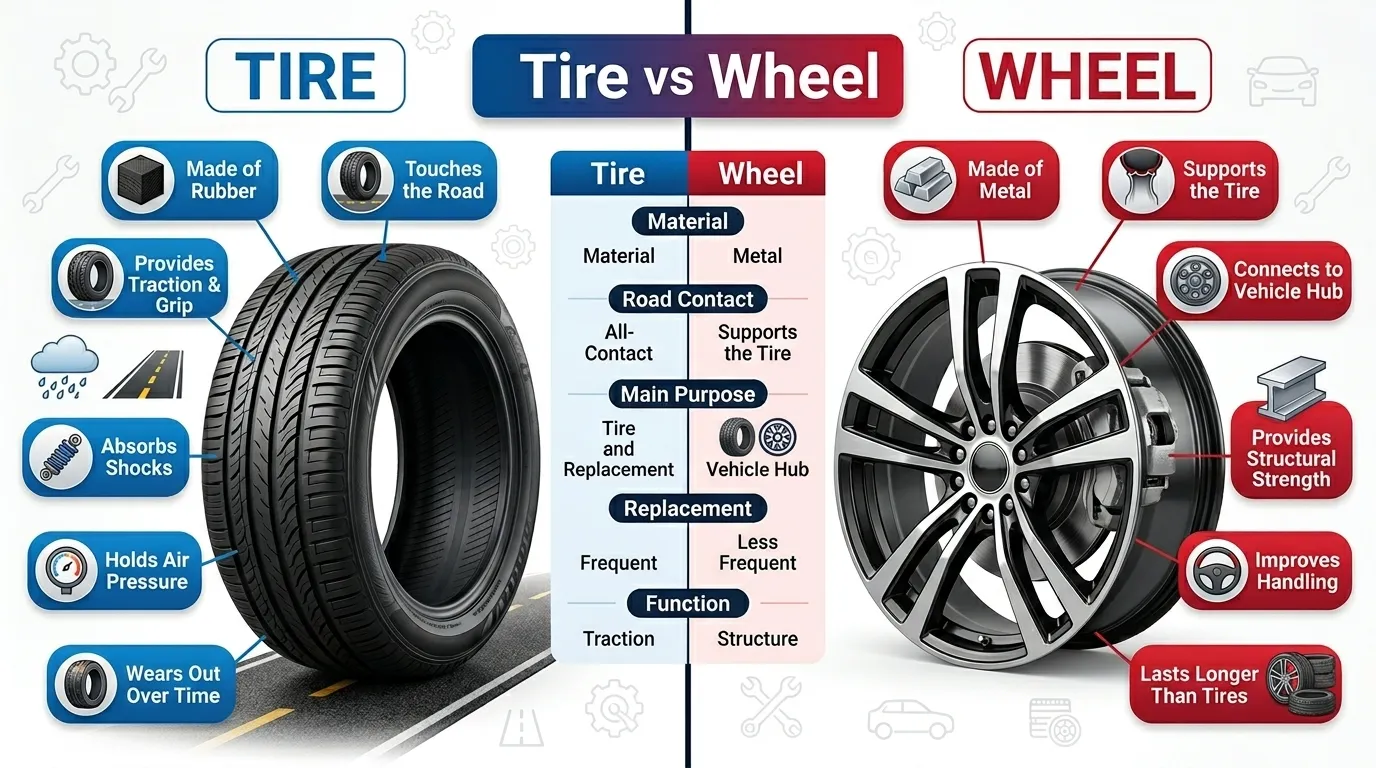 Difference Between Tires and Wheels